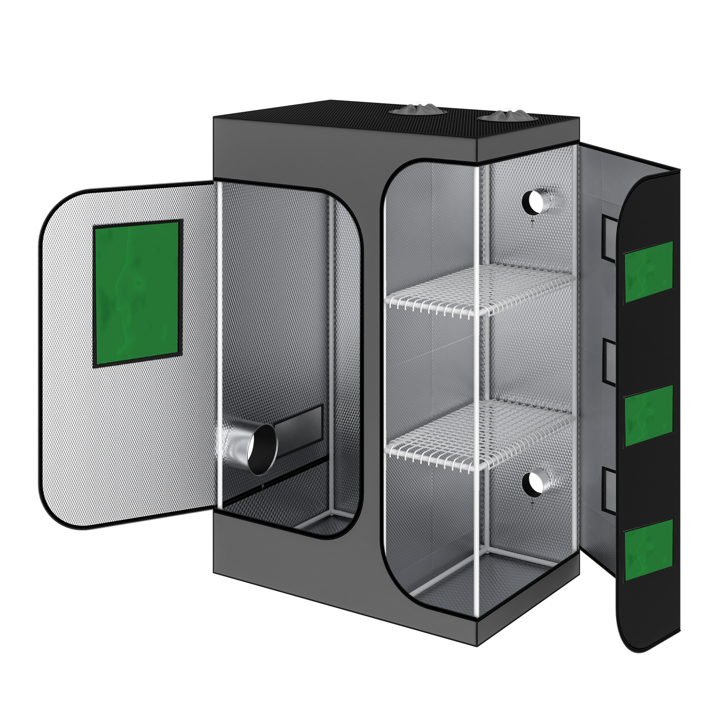 3 in 1 - 0.9x0.6x1.35m (90x60x135cm) WxDxH - Lodge Tent with Windows