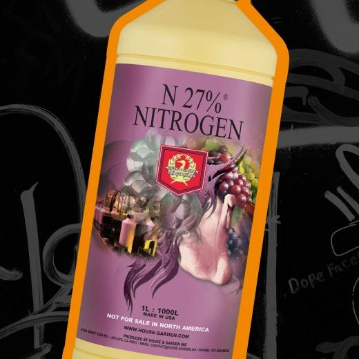 House & Garden N 27% Nitrogen label close-up