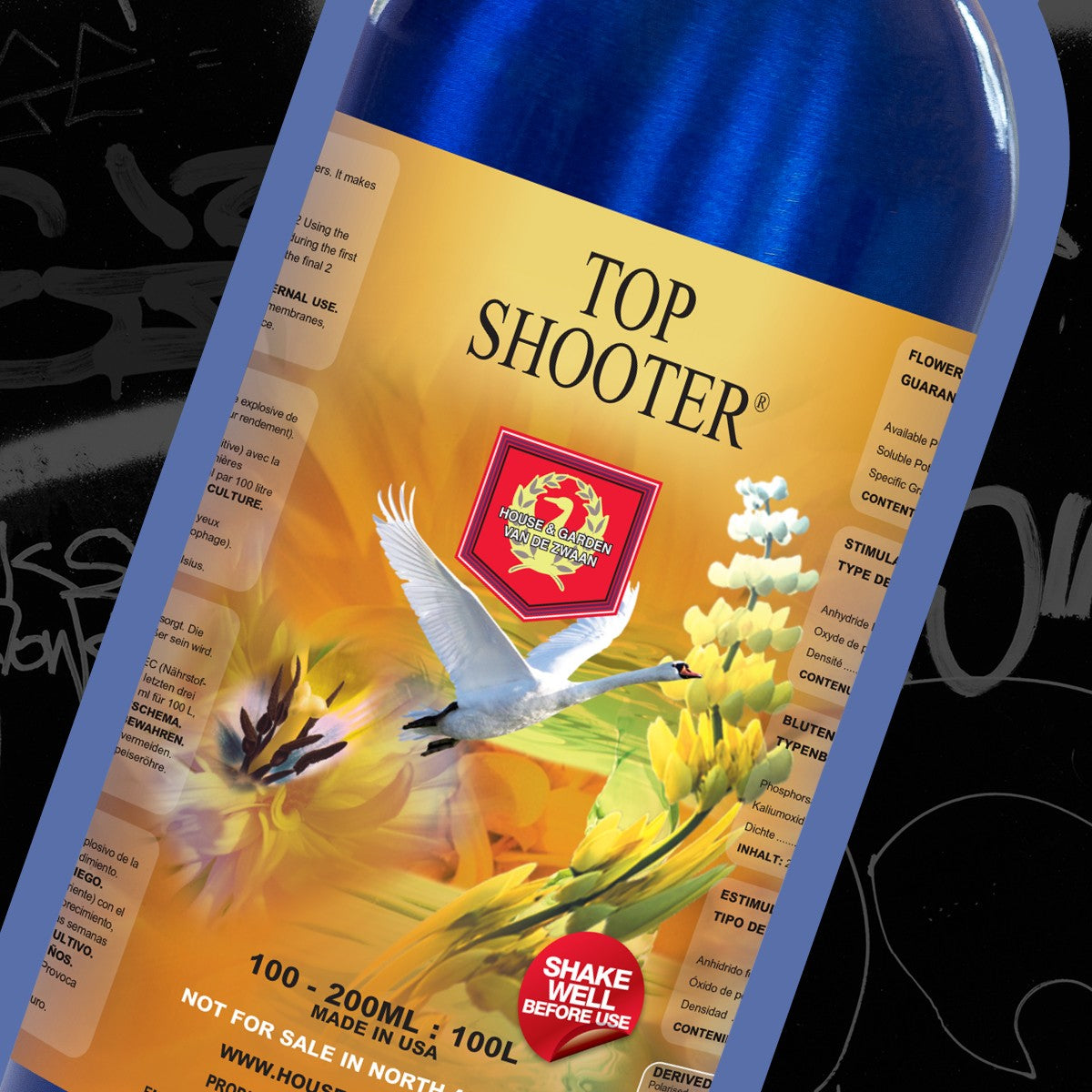 House & Garden Top Shooter label close-up