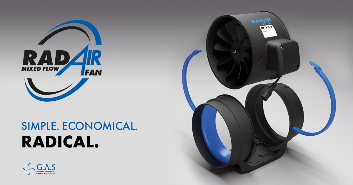 RadAir Mixed Flow Inline Fan