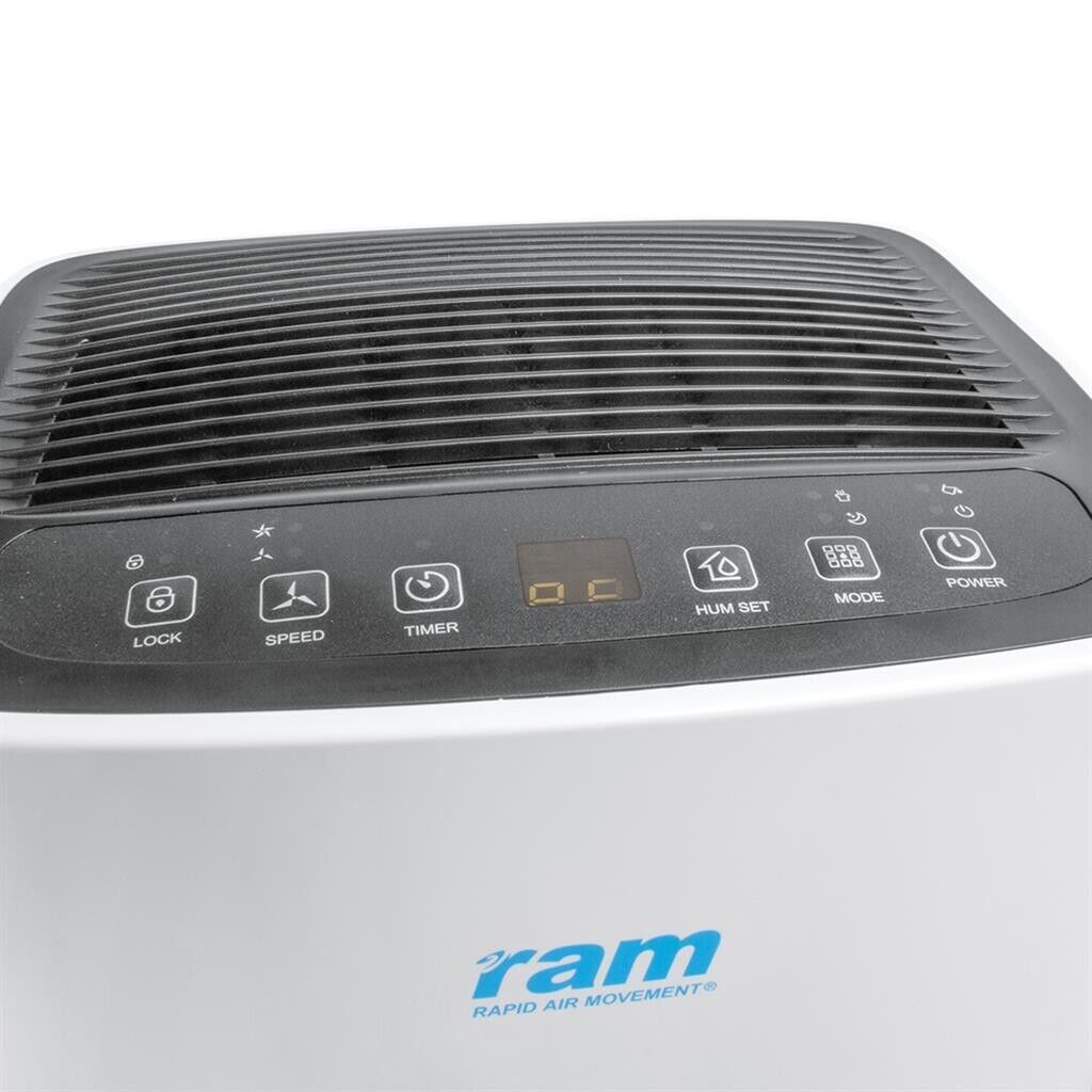 RAM 12L Dehumidifier Mould and Moisture Extraction Wheels Hydroponics 20m2
