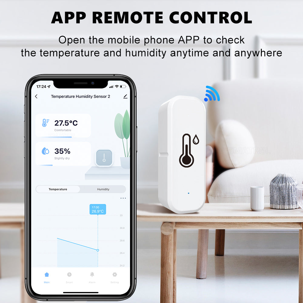 Wifi Temperature & Humidity Sensor SMARTLIFE APP