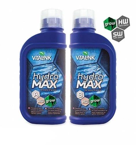VITALINK Hydro Max Plant Nutrients Hydroponic GROWTH Feed A+B Hard or Soft Water