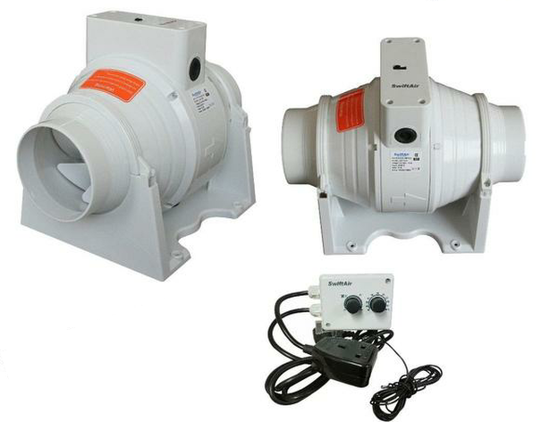 4" 5" 6" 8" 10" 12" XFLO Inline Temperature & Speed Control Fan