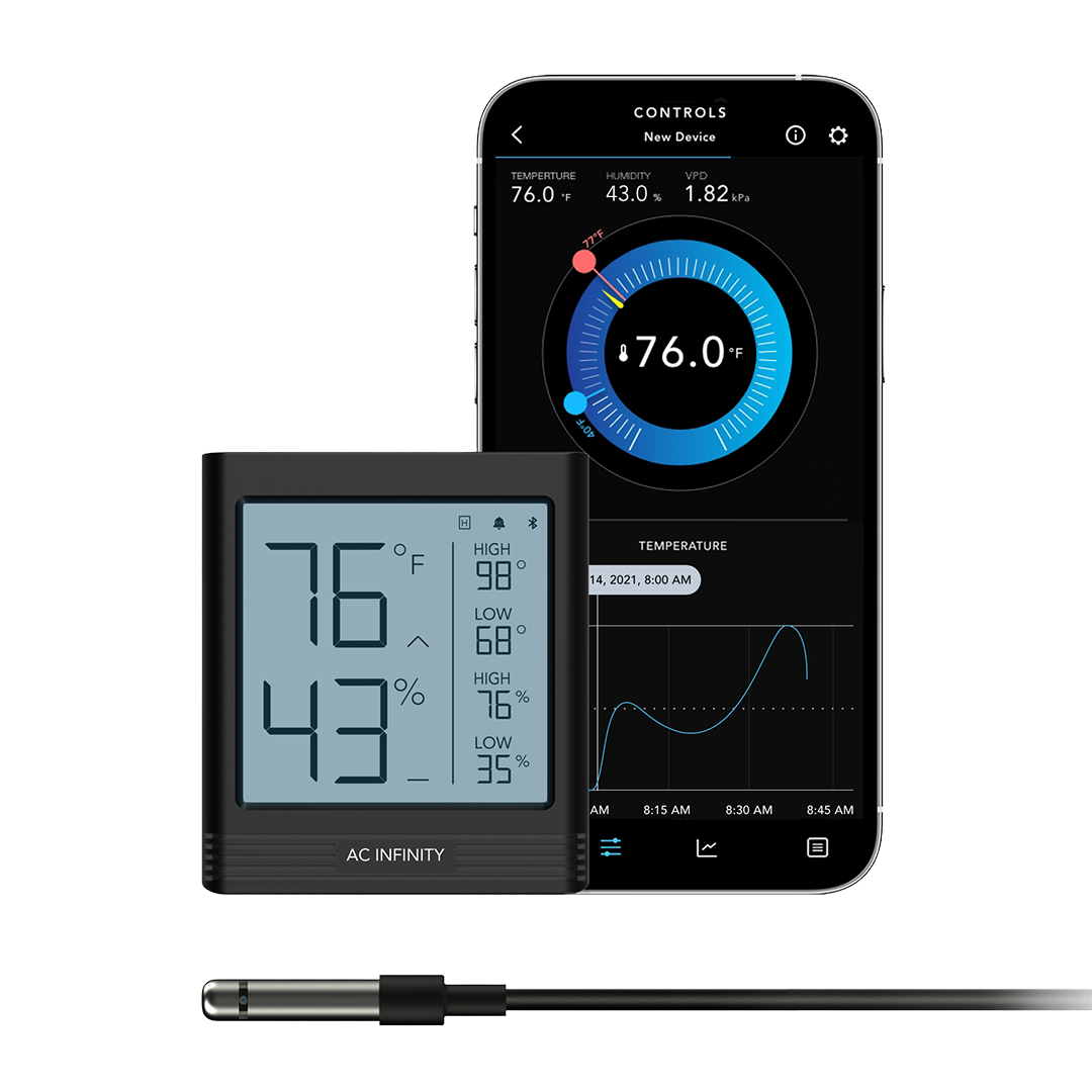 AC Infinity Cloudcom B Series Smart Thermo-Hygrometer – B1 – External Sensor