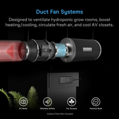 AC Infinity Cloudline PRO S Series Inline Fan with Speed Controller