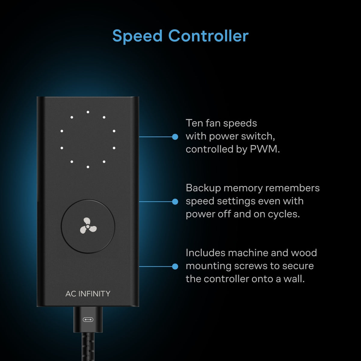 AC Infinity Cloudline PRO S Series Inline Fan with Speed Controller