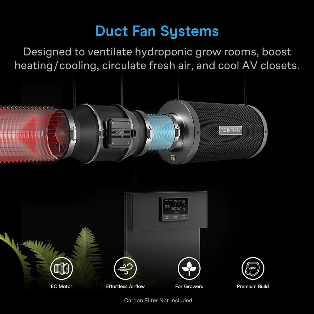 AC Infinity Cloudline PRO T Series Inline Fan with Controller 69 PRO