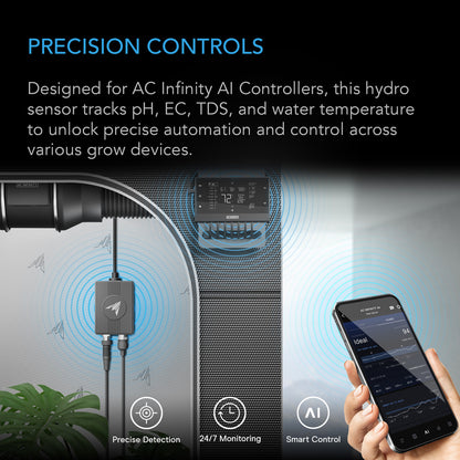 AC Infinity Hydro Sensor (pH, EC & Temperature) for Controller AI+