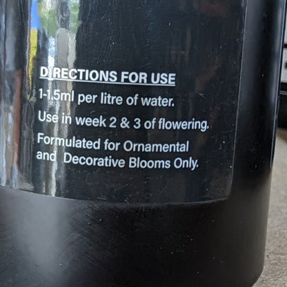FM Flowering Additive back label and directions