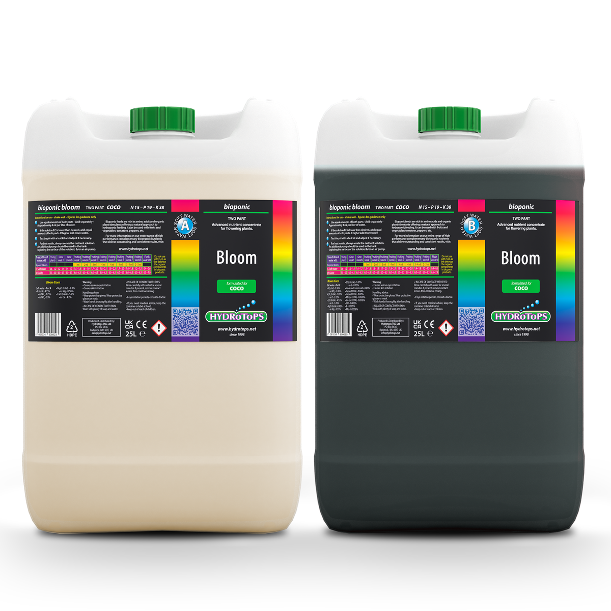 HydroTops biOpOnic CoCo Bloom Soft Water A&B 25 litre set