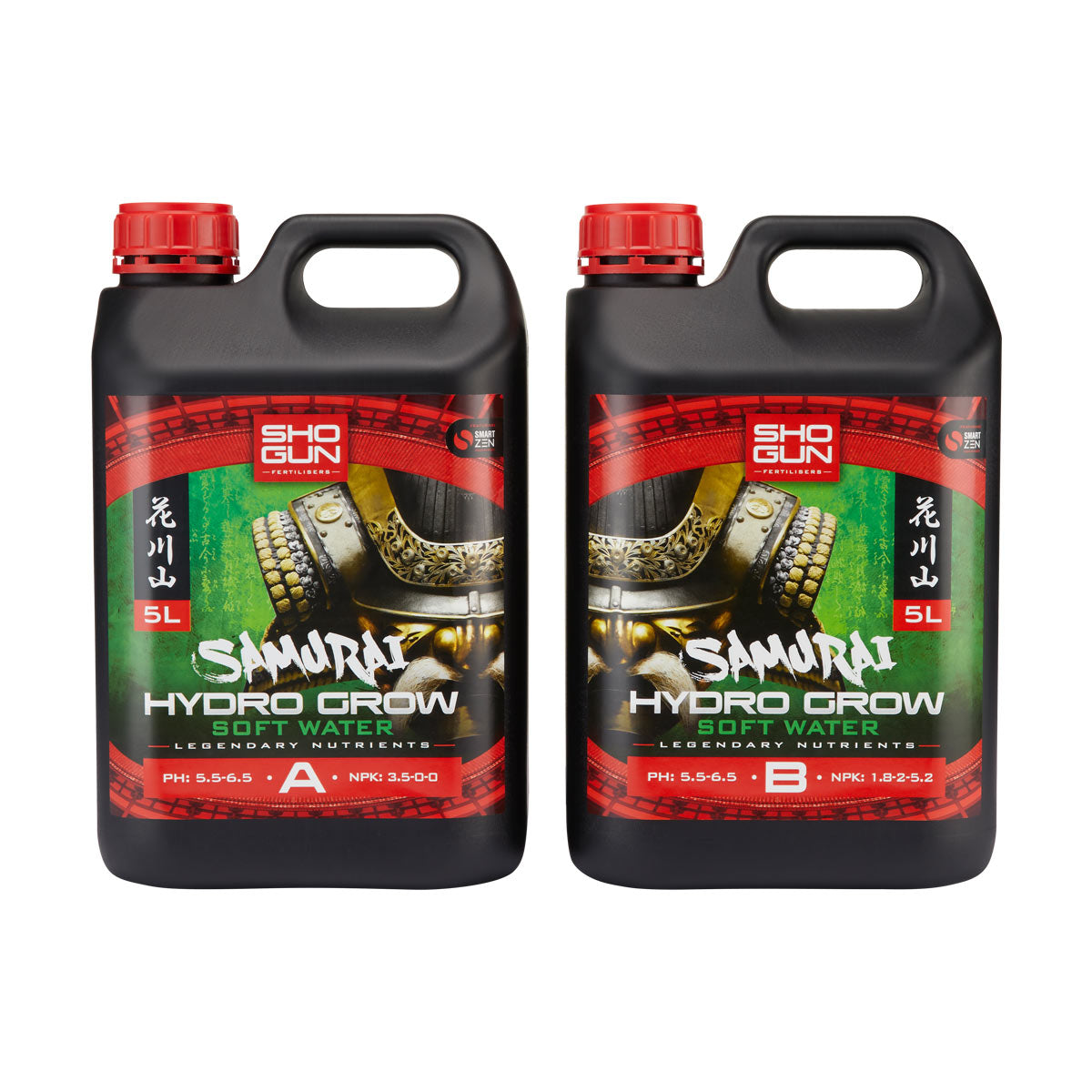 Shogun Samurai Hydro Grow A&B Soft Water 5 litre Part A and Part B