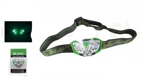 LUMii LED Head Torch ULTRA Bright Green Light Hydroponics Grow Room