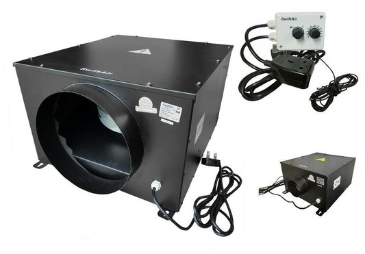 4 5 6 8 10 12" HYDROPONIC GROW ROOM QUIET BOX FAN TEMPERATURE & SPEED CONTROL