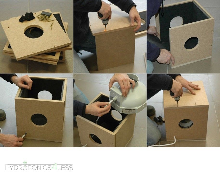 4" 5" 6" 8" 10" 12" Hydroponic Grow Inline Wood Box