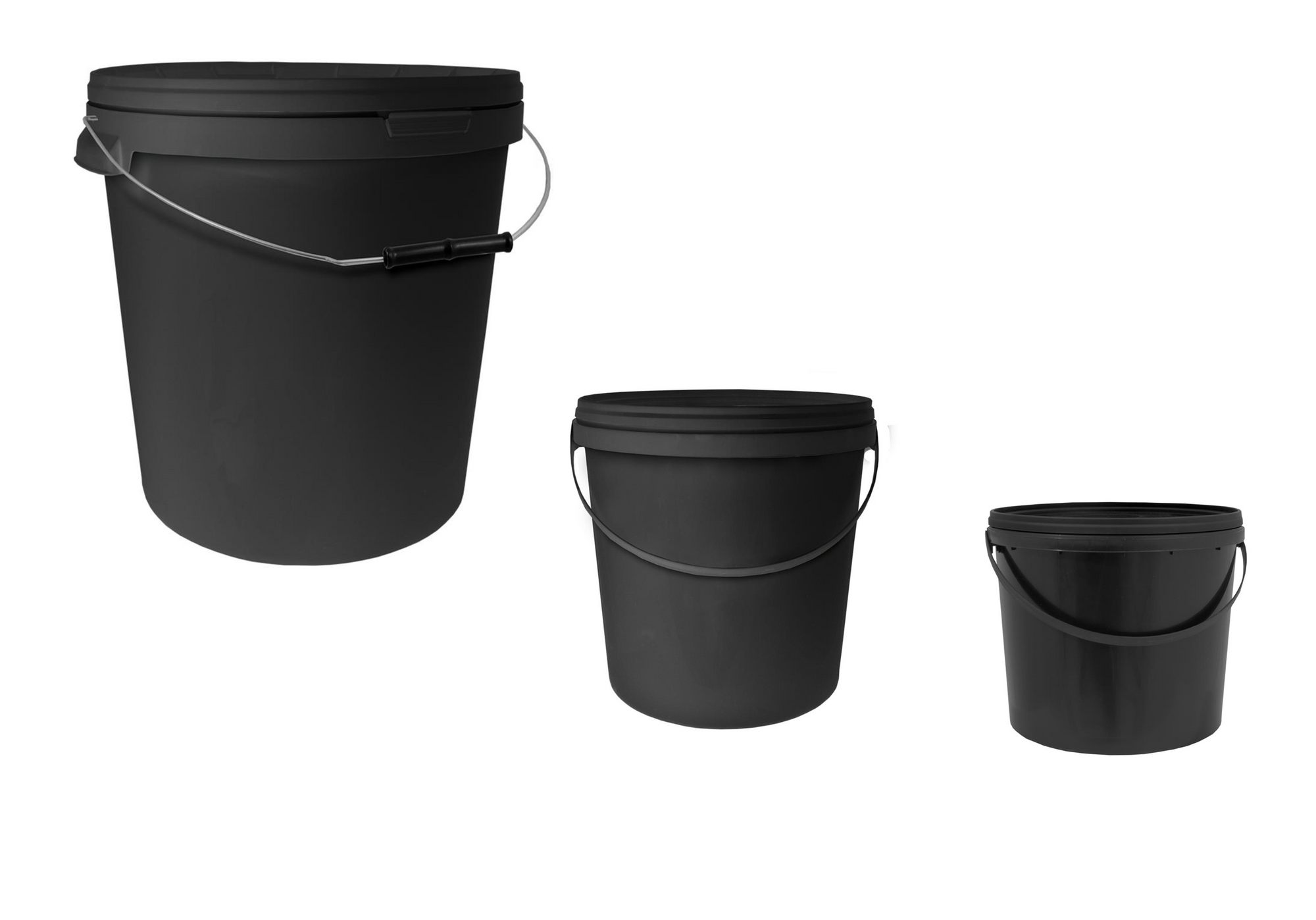 Black Buckets With Handles