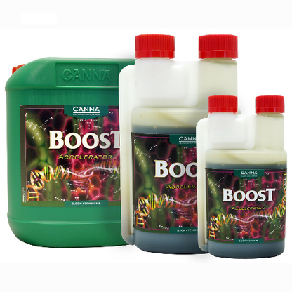 CANNA Boost Accelerator bottles in several sizes